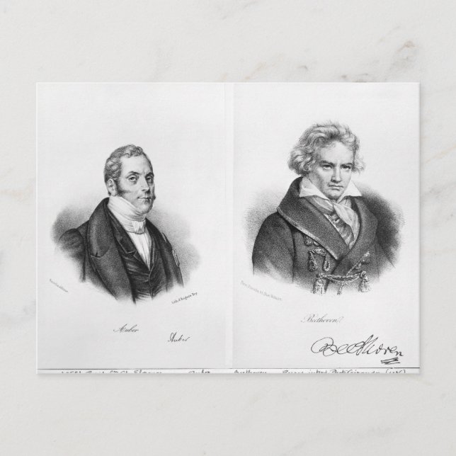 Cartão Postal Esprit Auber e Ludwig van Beethoven (Frente)