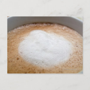 Cartão Postal Espuma em cappuccino, close-up