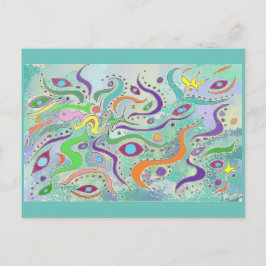 Cartão Postal Espuma marítima sob a água Design abstrato