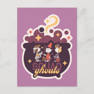 Cartão Postal Esquadrão de Amendoins Duendes Caldeirão Halloween