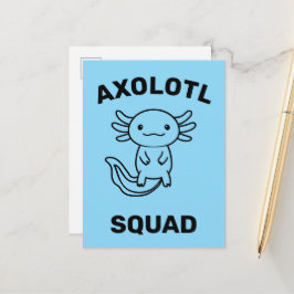 Cartão Postal Esquadrão de Axolote fofo engraçado personalizável