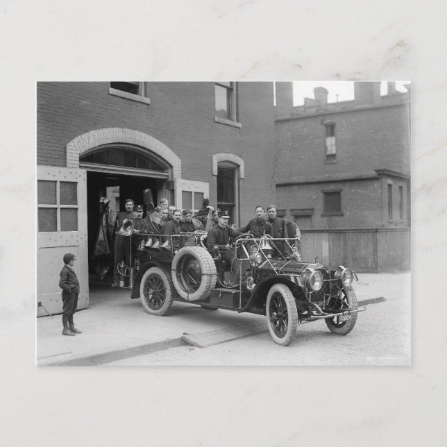 Cartão Postal Esquadrão de Bombeiros Packard, 1911 (Frente)