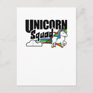 Cartão Postal Esquadrão de Unicórnios Camiseta Divertida Amante 