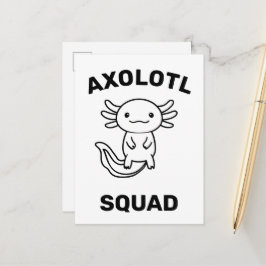 Cartão Postal Esquadrão engraçado e fofo de Axolote Festa editáv