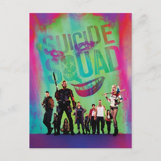 Cartão Postal Esquadrão Suicida | Green Joker & Squad Movie Post (Frente)
