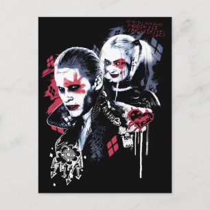 Cartão Postal Esquadrão Suicida Joker & Harley Painted Grafite