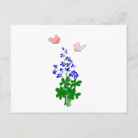 Esqueça-me das flores azuis, shamrock, borboleta