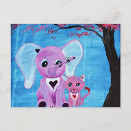 Cartão Postal Esqueça-me de não elefante rosa.