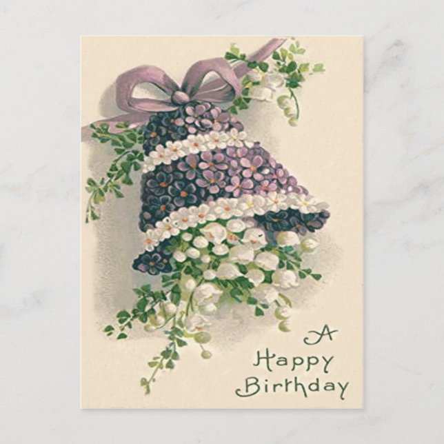 Cartão Postal Esqueça-me-não-Lily do Vale Bell (Frente)