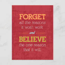 Cartão Postal Esqueça todas as razões pelas quais não funcionará