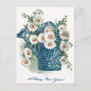 Cartão Postal Esquece-Me-Nots Daisy Wating Can
