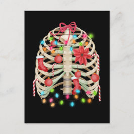 Cartão Postal Esqueleto Árvore de Natal Engraçado Esqueletos de 