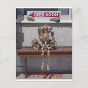 Cartão Postal Esqueleto - É um calor seco