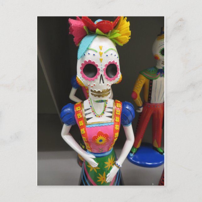 Cartão Postal Esqueleto Em Vestido (Frente)