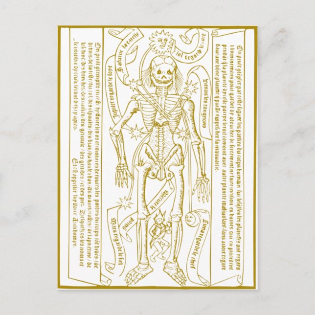 Cartão Postal Esqueleto esotérico (Frente)