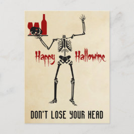 Cartão Postal Esqueleto Feliz Halloween Sem Cabeça