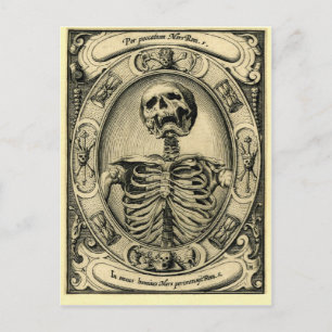 Cartão Postal Esqueleto, Gótico, medieval