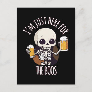 Cartão Postal Esqueleto Kawaii Halloween Oktoberfest