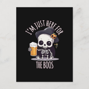 Cartão Postal Esqueleto Kawaii Halloween Oktoberfest