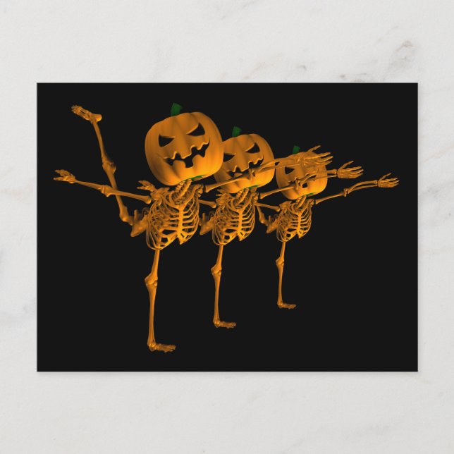 Cartão Postal Esqueletos de dança do Balé das Halloween (Frente)