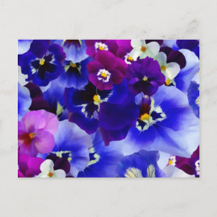 Cartão Postal Esquema de Flor Azul