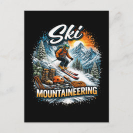 Cartão Postal Esqui de Montanha