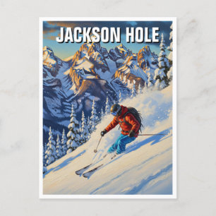 Cartão Postal Esqui em Jackson Hole Wyoming
