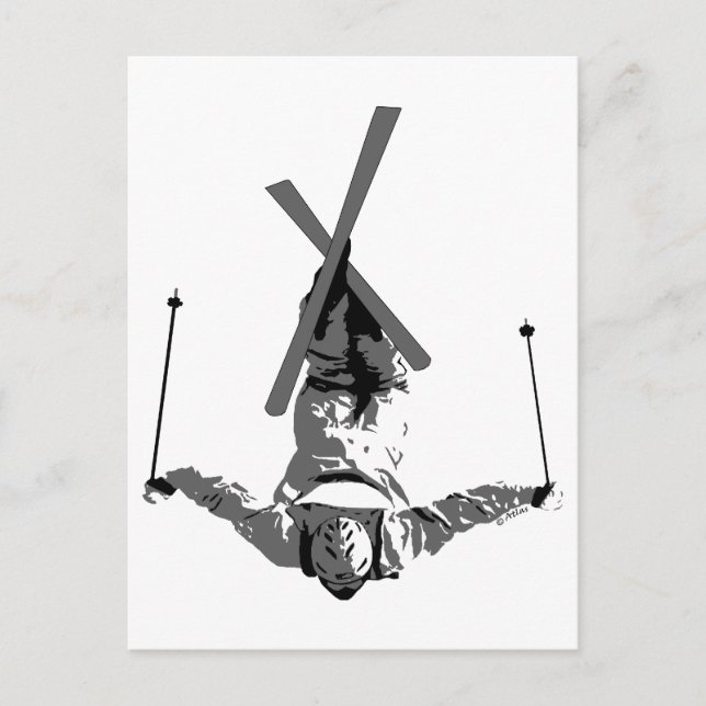 Cartão Postal Esqui estilo livre (Frente)