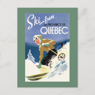 Cartão Postal Esqui feminino - Poster inglês e francês