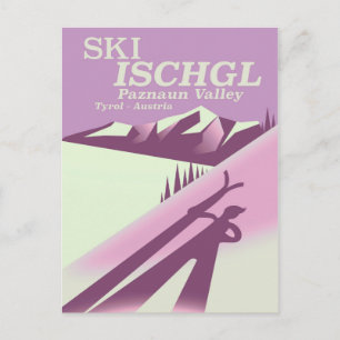 Cartão Postal Esqui Ischgl, Vale de Paznaun Tirol