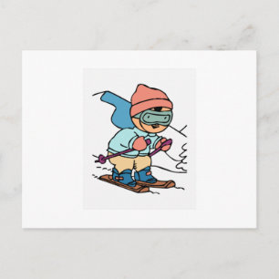 Cartão Postal Esqui Vintage   amantes do esqui   resort de esqui