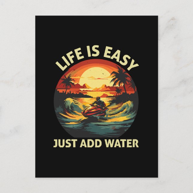 Cartão Postal Esquiador de esqui de jato clássico (Frente)