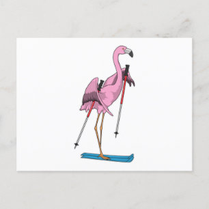 Cartão Postal Esquiador Flamingo
