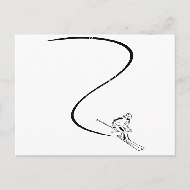 Cartão Postal Esquiadores | Presentes De Inverno De Esqui De Esq (Frente)