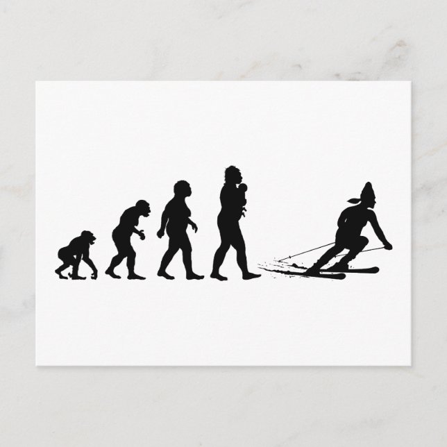 Cartão Postal Esquiando (Frente)