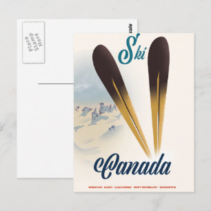 Cartão Postal Esquiar Canadá