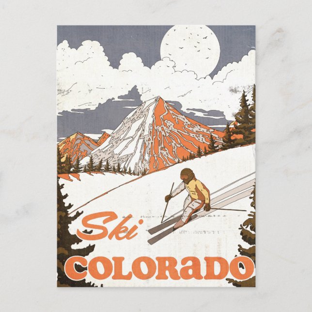 Cartão Postal Esquiar Colorado (Frente)