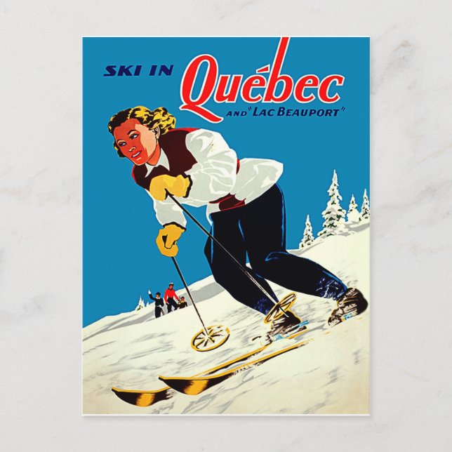 Cartão Postal Esquiar em Quebec (Frente)