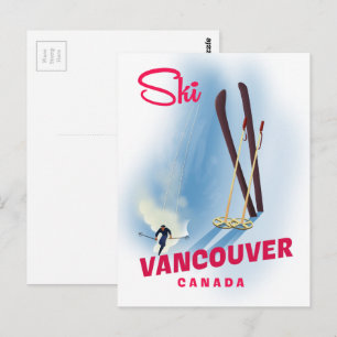 Cartão Postal Esquiar Vancouver Canadá