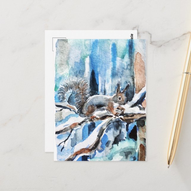 Cartão Postal Esquilo bonito (Frente/Verso In Situ)
