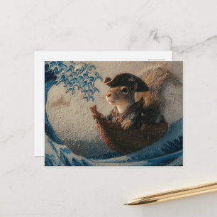 Cartão Postal Esquilo Pirata de Fantasia Adorável