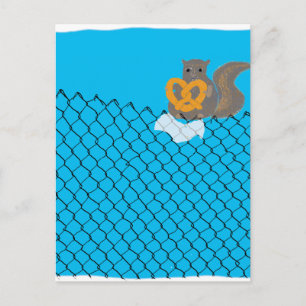 Cartão Postal Esquilo que come o pretzel