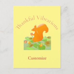 Cartão Postal Esquilo Vibrações de Gratidão Thunder_Cove