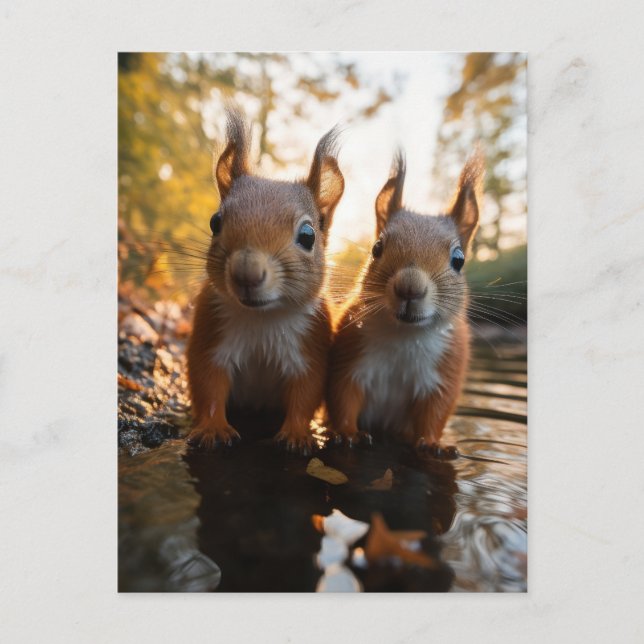 Cartão Postal Esquilos Bonitos (Frente)