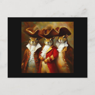 Cartão Postal Esquilos Três Mosqueteiros