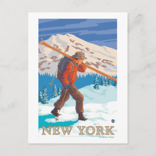 Cartão Postal Esquis novos do carregando de YorkSkier