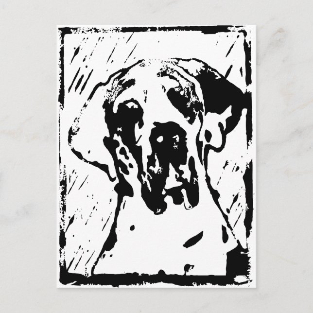 Cartão Postal Esra Harlequin Great Dane (Frente)