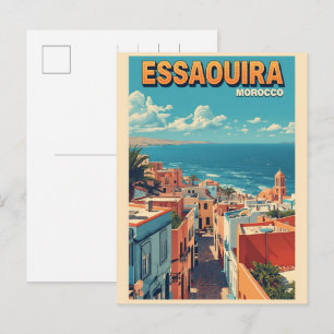 Cartão Postal Essaouira cidade medina Vintage Marrocos viagem