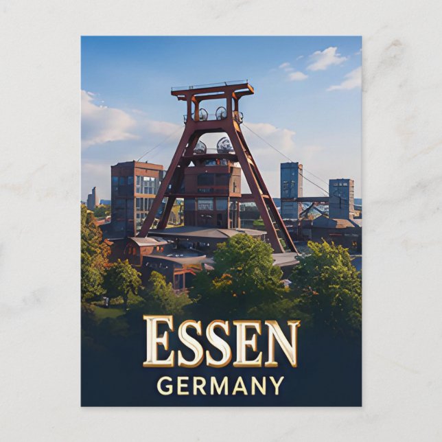 Cartão Postal ✈️ Essen Alemanha Presente de Viagem 🏙️ (Frente)