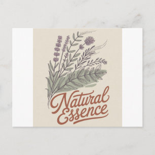 Cartão Postal Essência Natural Vintage Botânico Flor Silvestre